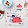 Personalised Children's Pastel Ladybird Placemat Set, thumbnail 1 of 6