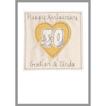 Personalised Golden 50th Wedding Anniversary Card, 8 of 12
