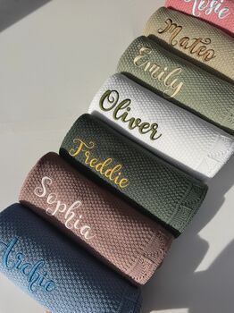 Personalised Baby Blanket Embroidered With Name Soft Customised Blanket For Newborn Baby Girl Cot And Pram Blanket Baby Girl Present 100x80cm, 9 of 12