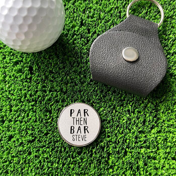 Personalised Par Then Bar Golf Ball Marker And Holder, 2 of 2