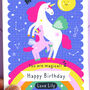 Personalised Happy Birthday Mummy Unicorn Card, thumbnail 2 of 7