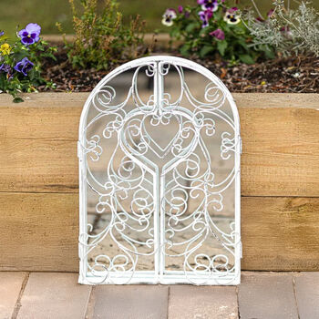 French Window Mirror Large Wall Mounted White Shutter, 8 of 9