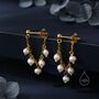 Sterling Silver Genuine Pearl And Chain Jacket Earrings In Sterling Silver, thumbnail 6 of 11