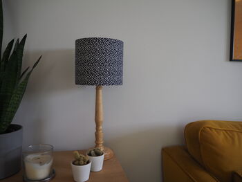 Navy Lampshade With White Spots, 2 of 6