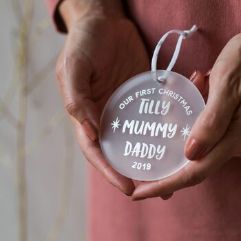 Personalised First Family Christmas Keepsake Decoration, 4 of 5