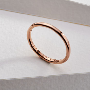 Personalised 9ct Gold Slim Wedding Ring, 3 of 8