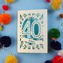 Personalised 40th Birthday Card Papercut Spotty Design, thumbnail 3 of 8