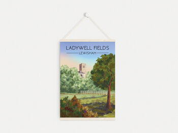 Ladywell Fields London Travel Poster Art Print, 6 of 8