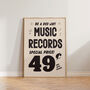 Vintage Retro Music Records Vinyl Advert Wall Print, thumbnail 1 of 5