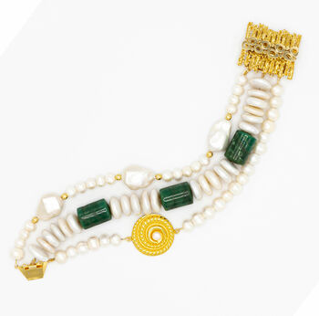 Baroque Pearls And Jade Bracelet, 3 of 9