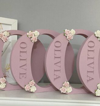 Wooden Letters Nursery Decor New Baby Gift, 4 of 8