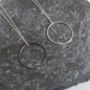 Circle Hammered Sterling Silver Necklace, thumbnail 2 of 6