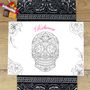 Personalised Sugar Skull Colour In Placemat, thumbnail 1 of 2