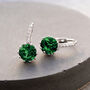 Green Crystal Drop Huggie Statement Earrings, thumbnail 1 of 3