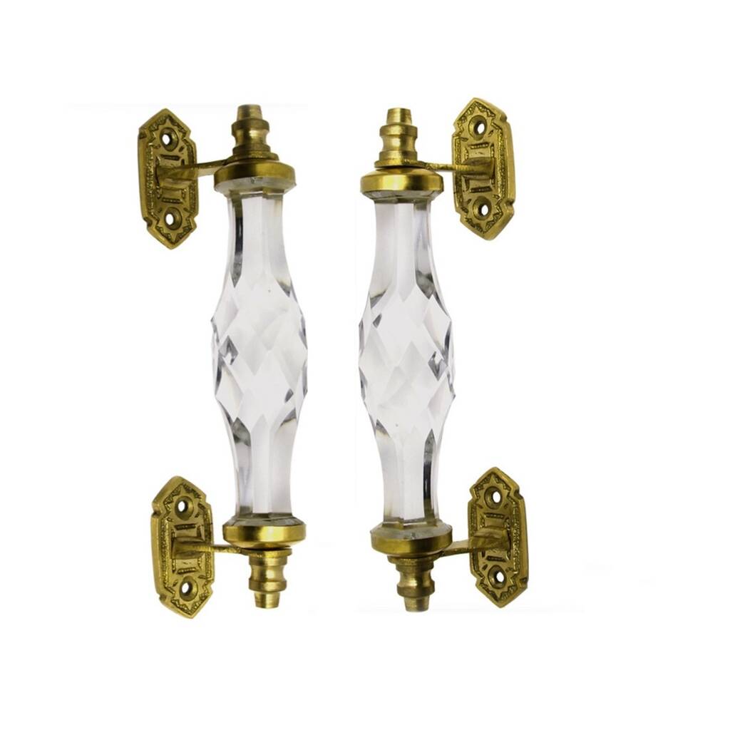 Glass Handle Big Transparent Antique Finish Set Of Two By Trinca-Ferro