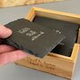 Personalised Slate Coaster Set With Wooden Box, thumbnail 6 of 7