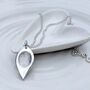 Silver Fingerprint Leaf Personalised Necklace, thumbnail 2 of 5
