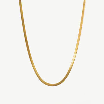 Women’s Herringbone Chain Necklace In 18k Gold, 2 of 4