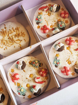 Personalised Hand Decorated Christmas Pudding Biscuits, 7 of 9