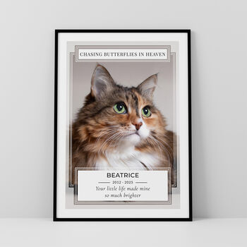 Personalised Pet Loss Cat Memorial Photo Print Wall Art, 3 of 5