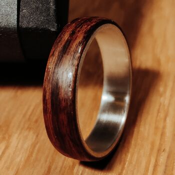 Silver And Santos Rosewood Ring, 5 of 9