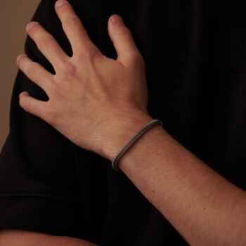 Foxtail Mens Bracelet Silver 5mm Personalised Gifts, 9 of 12