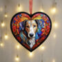 Lurcher Stained Glass Effect Heart Suncatcher, thumbnail 3 of 5