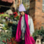 Hot Pink Cashmere Blend Colour Block Scarf, thumbnail 5 of 7