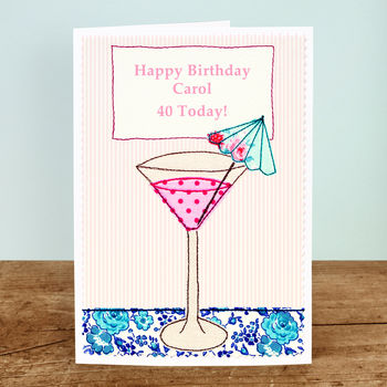 'Cocktail' Personalised Girls Birthday Card, 3 of 4