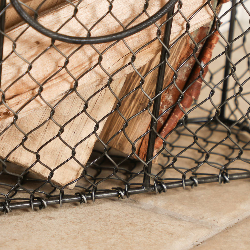industrial wire log kindling basket by dibor