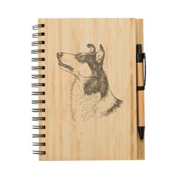 Personalised Smooth Collie Engraved Notebook And Pen Set, 2 of 2