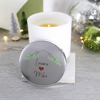 Couple Mistletoe Christmas Scented Candle With Lid, 8 of 9