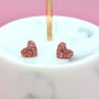 Mini Laser Cut Glitter Love Heart Earrings Studs, thumbnail 8 of 12