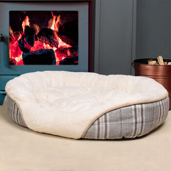 Tweedy Country Style Check Dog Bed, 5 of 6