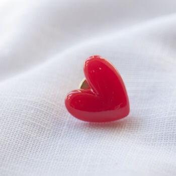 Vivid Red Love Heart Pin On Giftcard, 9 of 12