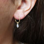 Organic Pearl Hoop Huggie Earrings 9ct Gold Or Silver, thumbnail 1 of 3