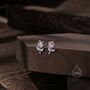 Sterling Silver Tulip Flower Cz Stud Earrings, thumbnail 6 of 11