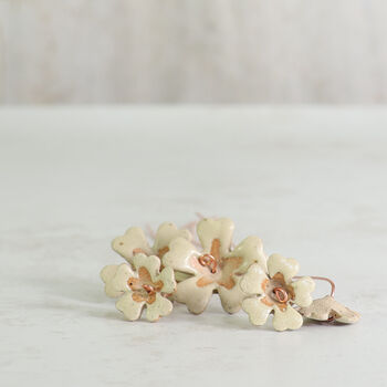 Handmade Ceramic Primrose Flower Stems Set Light Yellow, 5 of 9