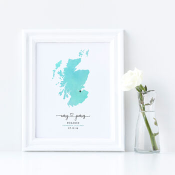 Personalised Scotland Engagement Map Print, 6 of 10