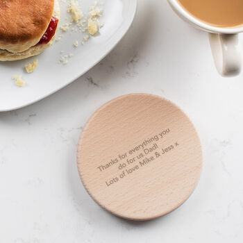 Engraved Plain Wooden Coaster For Long Distance Friend, 3 of 5