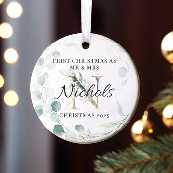 Personalised First Christmas Married Bauble Ornament, 2 of 3
