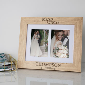 Personalised Mr And Mrs Wedding Photo Frame, 3 of 6