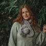 Luxury Grey Faux Fur Pom Pom Scarf, thumbnail 1 of 4