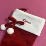 Personalised Embroidered Red Velvet Style Stocking, thumbnail 3 of 6