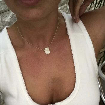 Handmade Sterling Silver Textured Pendant Anne Necklace, 5 of 12