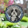 Cavapoo Black And White Stained Glass Effect Suncatcher, thumbnail 2 of 6