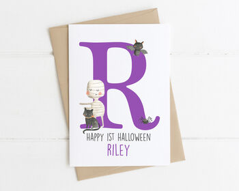 Personalised Kids Halloween Card Mummy, 2 of 4