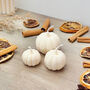 Natural White Pumpkin Candle Set Of Three Autumn Decor, thumbnail 3 of 10