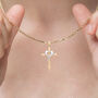 Heart Cross Necklace In 9ct Mixed Gold, thumbnail 2 of 10