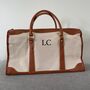 Personalised Lily Canvas And Faux Leather Holdall Duffle Bag, thumbnail 4 of 9